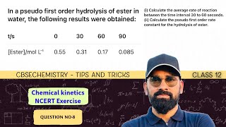 In a pseudo first order hydrolysis of ester in water, the following results were obtained