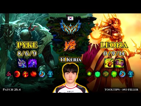 T1 Keria | Pyke SUPPORT vs Leona | Patch 26.4 | 2026-02-19 | KR CHALLENGER