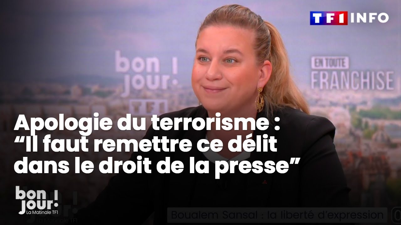 Apologie du terrorisme :“Il faut remettre ce délit dans le droit de la presse” Mathilde Panot