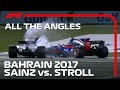 Sainz And Stroll's Thumping Collision - All the Angles | 2017 Bahrain Grand Prix