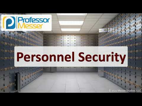 Personnel Security - SY0-601 CompTIA Security+ : 5.3