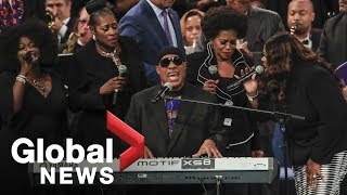 Aretha Franklin funeral: Stevie Wonder&#39;s FULL performance