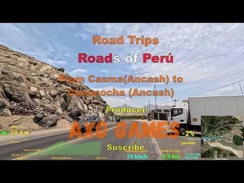 Road Trips - Roads of Perú - from Casma (Ancash)  to  Conococha (Ancash) - GPS Altimeter - 4K