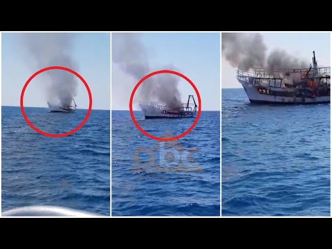 Dalin pamjet e djegies se peshkarexhes ne Durres, shpetohen 3 marinaret | ABC News Albania