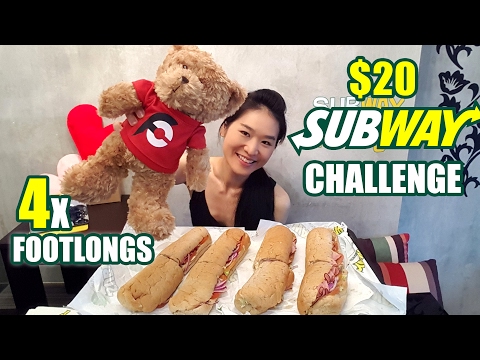 $20 Subway Challenge (4 Footlong Sandwiches) | Randy Santel Video