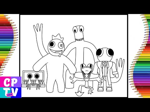 Roblox Rainbow Friends Coloring pages/Roblox Rainbow friends all five/Roblox Rainbow Friends concept