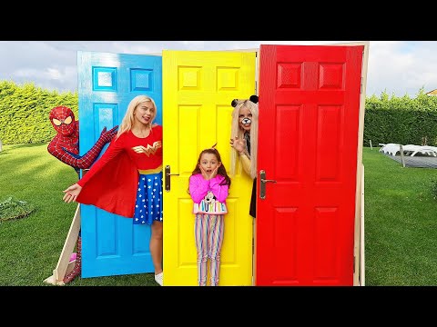 Mysterious Superheroes magic colored doors kids Toys Story