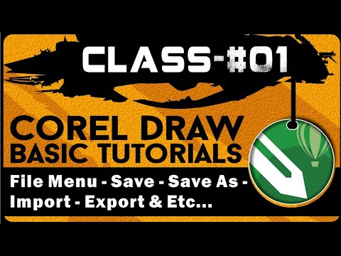 CorelDRAW basic tutorial in Hindi Class 01 File Menu Save Save As Import Export Etc