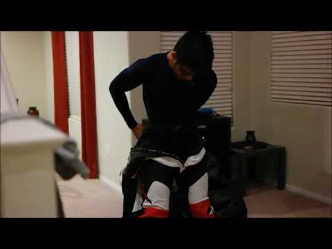 Putting on a new race suit --- Alpinestar gp pro