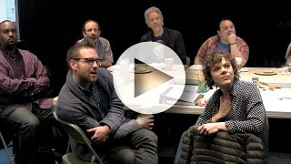 Scenes and descriptions from Marin Theatre Company's first rehearsal of Swimmers