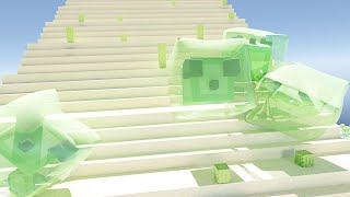 地に堕ちるスライム達【マイクラアニメ】【Softbody Simulation】60fps