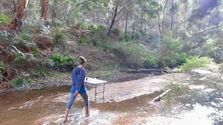Feet in the river bed