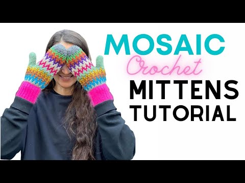Mosaic Crochet Mittens Tutorial