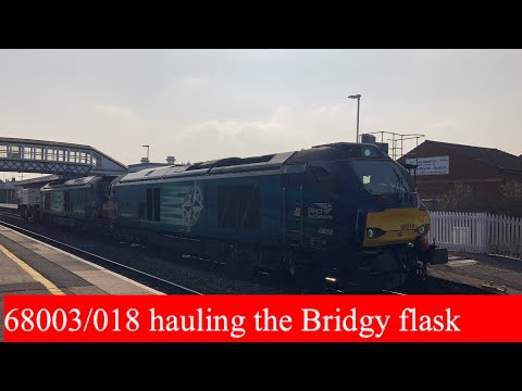 DRS class 68 No.68003 “Astute” and 68018 “Vigilant” hauling the first Bridgy flask train of 2021.