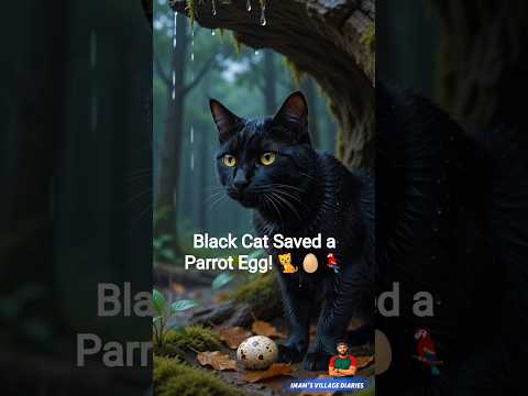 Black Cat Rescues a Parrot Egg | Heartwarming Hyper-Realistic Wildlife Story #shorts