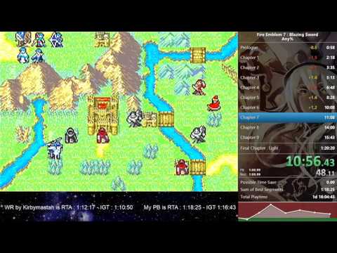 Fire Emblem 7 : Blazing Sword Speedrun / 1:17:05 RTA - 1:15:34 IGT