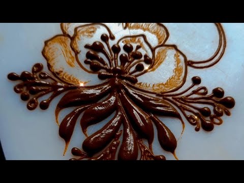 how to make draw buttercups flowers with juicy henna leaves 🌿 || Mehendi Design || Henna Art ||