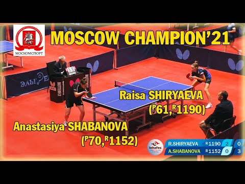 SHIRYAEVA - SHABANOVA ЧЕМПИОНАТ МОСКВЫ 2021 #tabletennis #настольныйтеннис