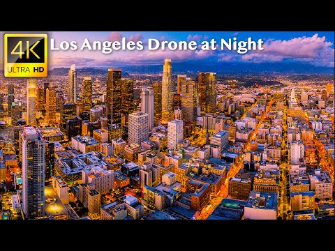 Los Angeles - 4K UHD Drone Video at Night