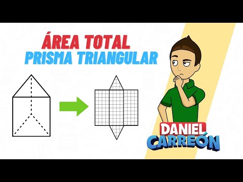 TOTAL AREA OF A TRIANGULAR PRISM Super easy - for beginners