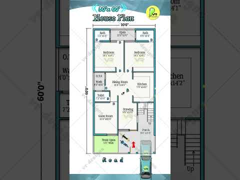 30’× 60’ house plan, 3 bhk with car parking, 30 by 60 house map, 30*60 house design #houseplan