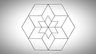 Geometric Hexagon Design Step by Step | Simple Geometric Design For Kids | Easy Hexagon Drawing
