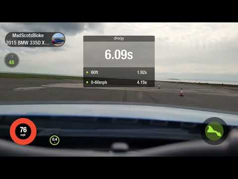1/4 Mile run at Crail Raceway - BMW 335d F30 XDrive