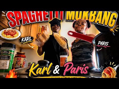 Spaghetti mukbang / Answering  Q & A’s wit Karl and Paris 