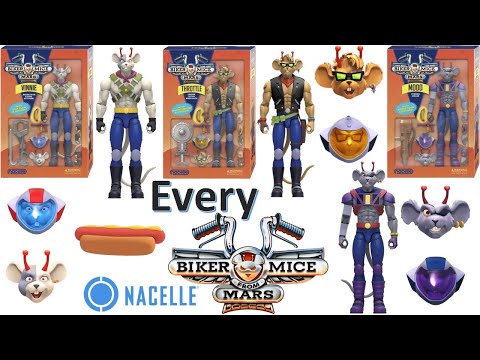*see newer video* Every Nacelle Biker Mice from Mars Action Figure (Ab Crunch and Helmet / Hotdog