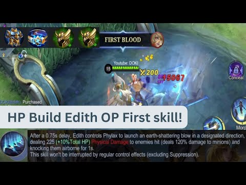 Edith HP Build, First skill burst damage, Full gameplay