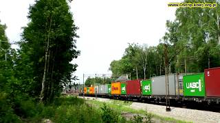 preview picture of video '[ PKP Cargo ] ET22-637 z kontenerami na węglówce@Szadek.2014-07-05'