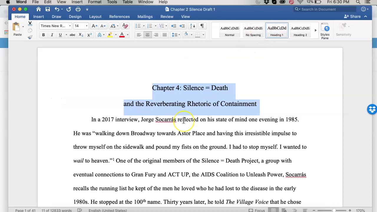 Creating a Dissertation Table of Contents