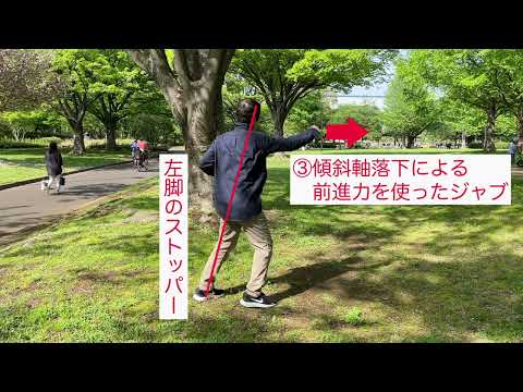 ゲンナジー・ゴロフキン選手の「ステップバック　ジャブ」発勁：傾斜軸落下　NO.45