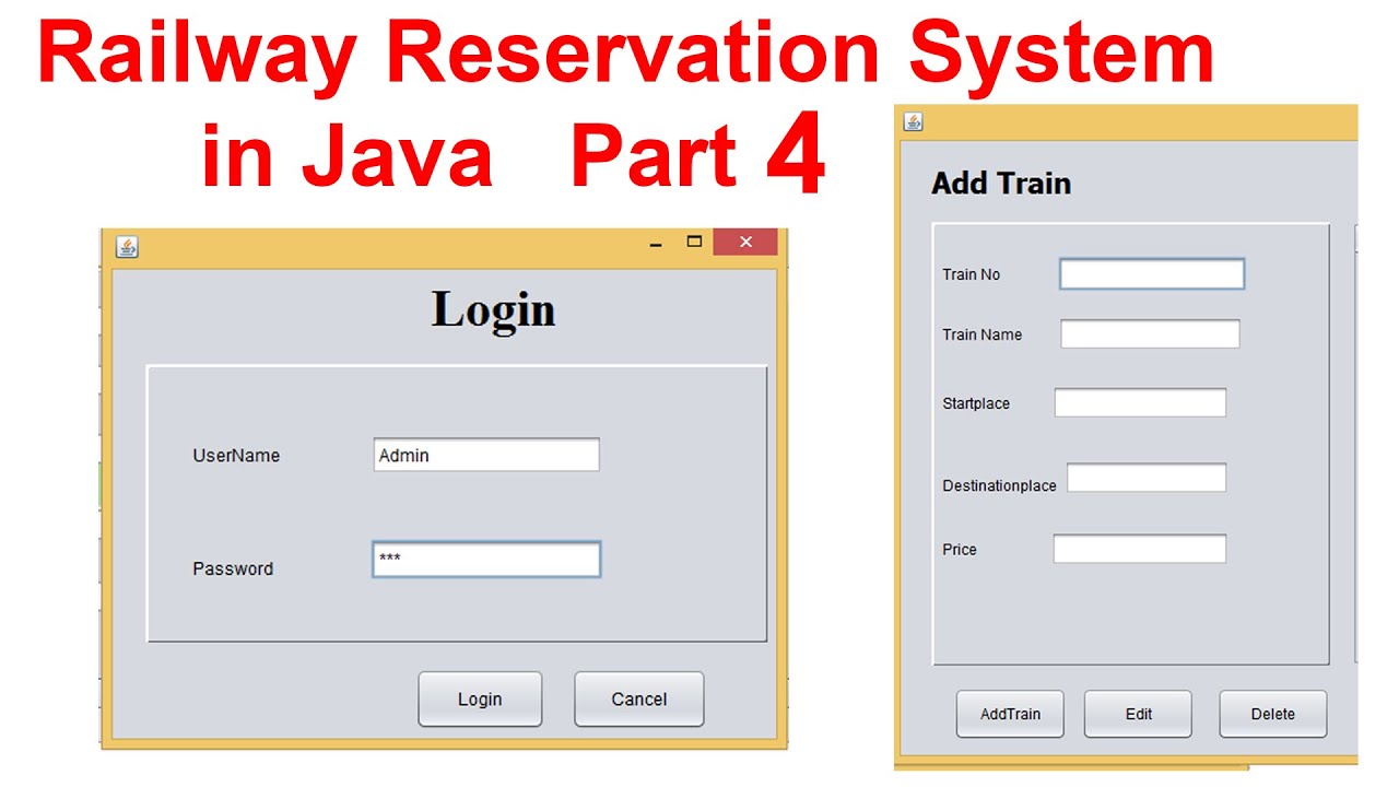 Railway Reservation System in Java Part 4