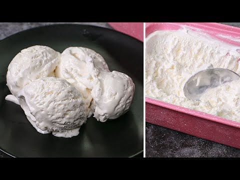 Homemade Vanilla Ice Cream With 3 Ingredients | Vanilla Ice Cream Recipe | Yummy