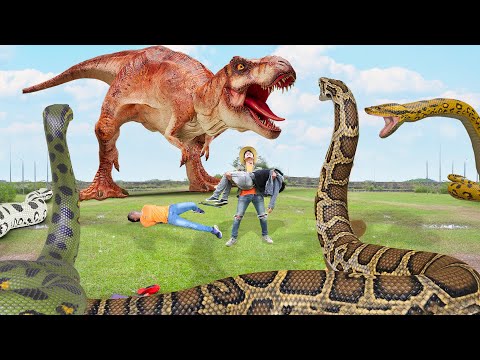 Most Dramatic Hollywood Movies (2023)| Dinosaur Vs Anaconda | Giant-SNAKE |dinosaur | Rexy Fimls