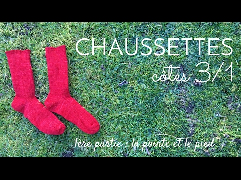 Tuto chaussettes côtes 3/1 (partie 1/2: la pointe et le pied)