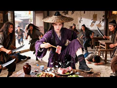 武俠電影！斗笠少女竟是功夫高手，嚇傻客棧鬧事土匪！#成龍 #武俠 #功夫 #劉亦菲 #王一博 #肖戰