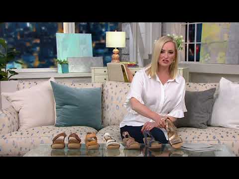 Earth Origins Leather Strap Wedges - Kendra Khloe on QVC