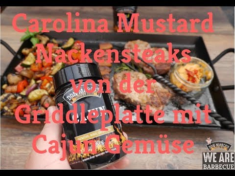 Don Marco's Carolina Mustard Nackensteaks von der Griddleplatte
