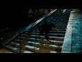 John Wick falls down the stairs