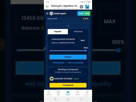 Dark Crypto is Tripping 😜 46% a day farm🤯🤯 WTF🤑🤑 V3STONIC
