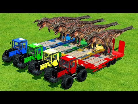 LOAD AND TRANSPORT CARNOTAURUS WITH MERCEDES BENZ TRACTORS - Farming Simulator 22