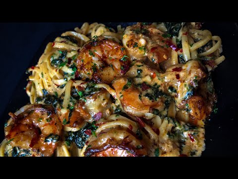 EASY BLACKENED SHRIMP ALFREDO PASTA | HOW TO MAKE ALFREDO PASTA | PASTA RECIPE