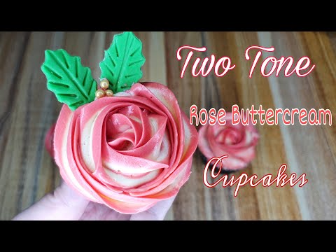 Two Tone Rosette Buttercream Cupcakes
