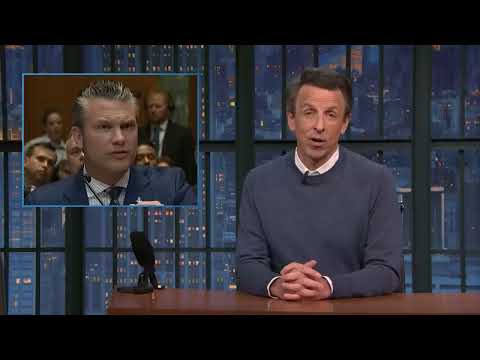 Seth Meyers On secretary of defense Pete Hegseth Loves Cats