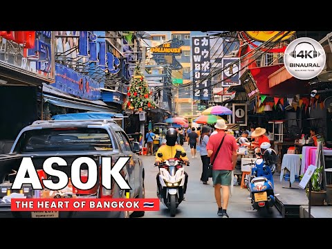 [4K] Asok and Sukhumvit Area Bangkok 🇹🇭 ASMR 🎧 Walking Tour