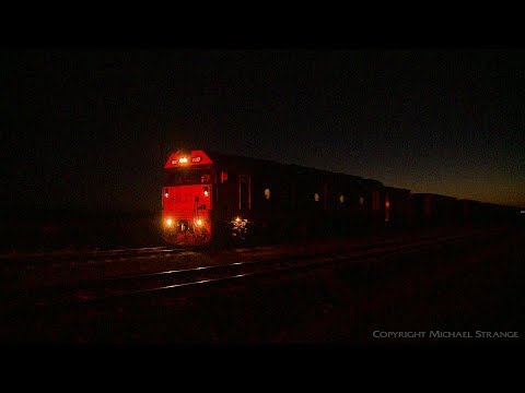 7904v Mildura "Fruit Flyer" Containers At Night - PoathTV Australian Trains & Railways