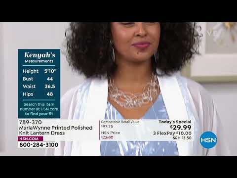 MarlaWynne Print Polished Knit Lantern Dress