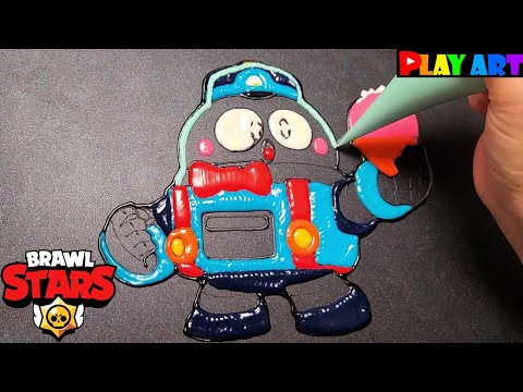 Pancake art Brawl stars LOU, 팬케이크아트 브롤스타즈 얼음브롤러 루, Making Brawl stars LOU